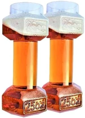 Dumbbell beer glasses - 25 ounces of beer